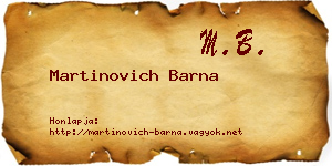 Martinovich Barna névjegykártya
